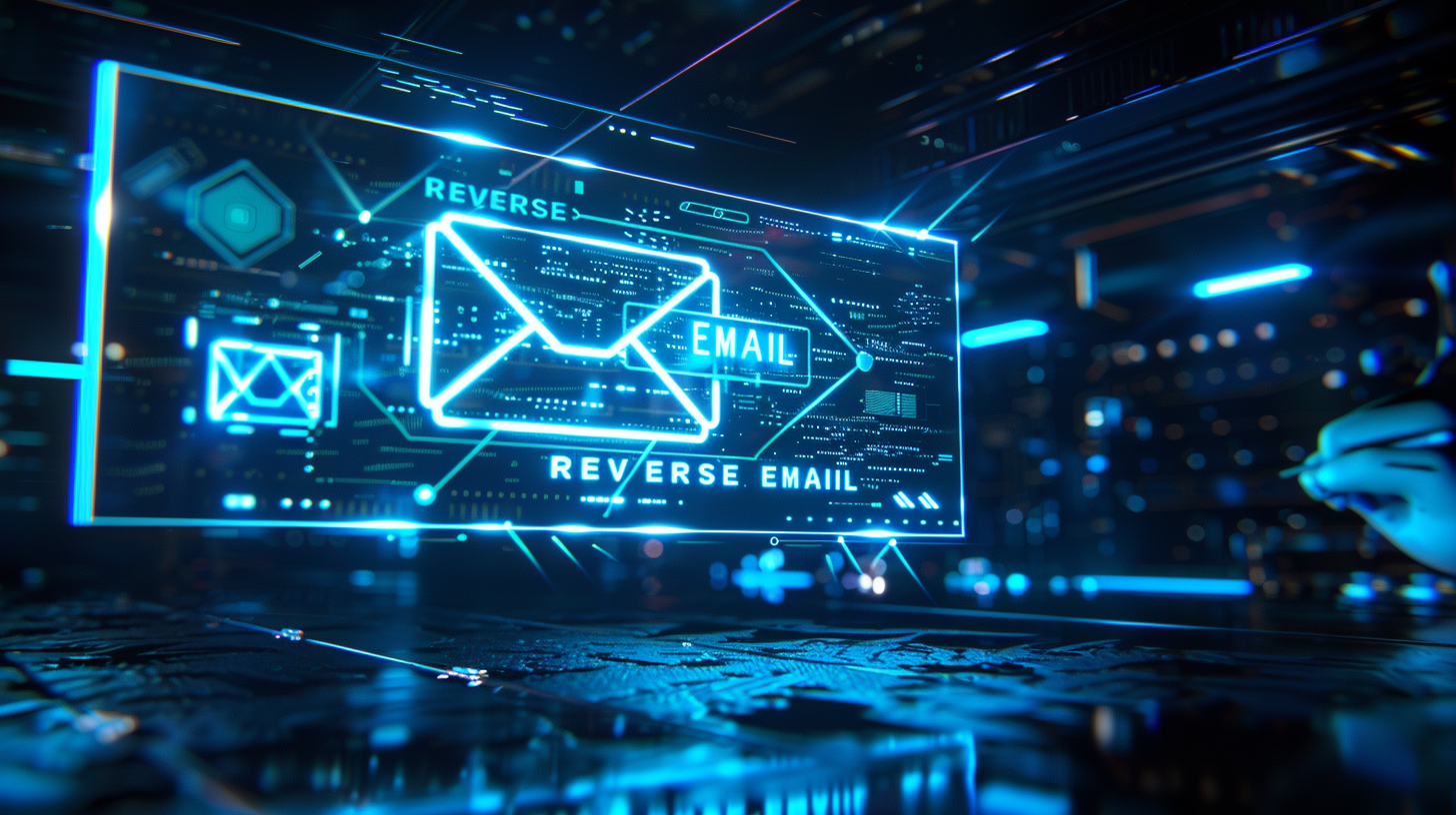 Email Intelligence concept with digital connection paths linking an inbox to online accounts