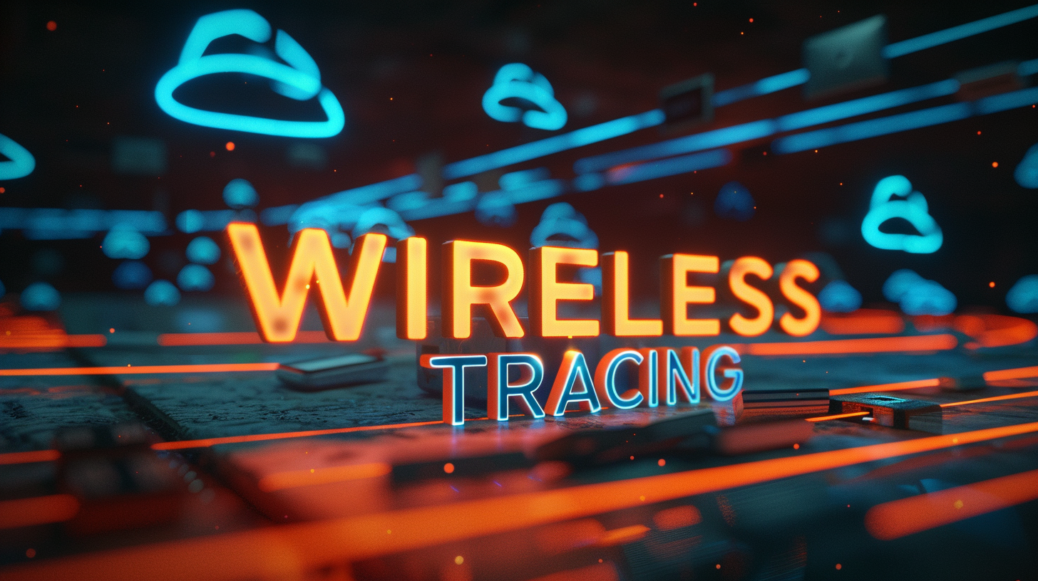 Wireless OSINT concept with an antenna tower and signal waves over a map